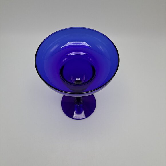 Vintage Cobalt Blue Glass Margarita Cocktail Coupe - Picture 4 of 6